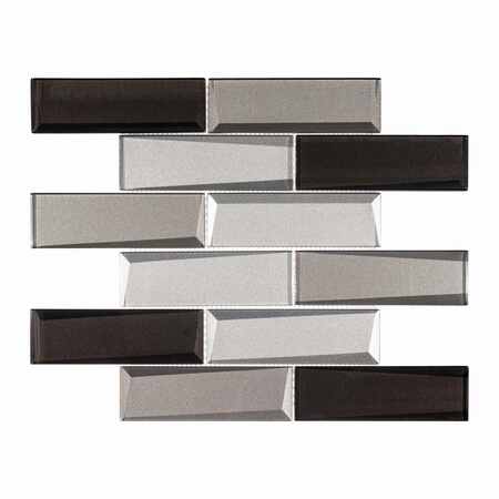 ANDOVA TILES SAMPLE-Daazen Borealis 2 in. x 6 in. Glass Mosaic Wall Tile SAM-ANDDAA975